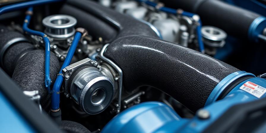 Dettaglio motore potenziato con componenti in carbonio